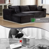 Compression Sectional Couch with Comfy Chaise, Boneless L Shape Sofa with Deep Seat, Minimalist 97457428