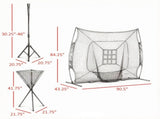 Blue Portable Baseball Practice Net Set with 7.5x7ft Catcher Net Ball Caddy Batting Tee - Hitting 51140326