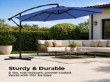 9.8FT Offset Cantilever Patio Umbrella with Crank & 8 Ribs, Easy Tilt Adjustment, UV Protection for 82226446