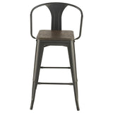 Dark Elm and Matte Black Bar Height Stool B062P153516