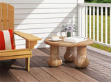 24" Round Mahogany Accent Table - Solid Wood, 110lbs Capacity, Indoor/Outdoor Use, Natural 66216560