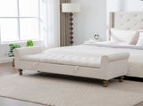 65.75" Wide Modern Upholstered Storage Bench With Double Lids, Napped fabric Foot Stool With Rolled 38105287