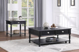 Classic Design Black Finish End Table with Drawer and Bottom Shelf Wooden Traditional Living Room B011P175460