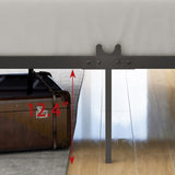 Metal Canopy Bed Frame, Platform Bed Frame with X Shaped Frame Full Black W84041891