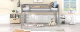 ZNTS Twin Size Wood Low Loft Bed with Ladder, ladder can be placed on the left or right, Gray 92722703