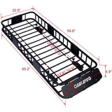 Rooftop Cargo Carrier Basket Motoring Roof Rack,Top Mount Roof Rack 64" black steel 89067829