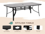 Outdoor dining table and chair package with umbrella 50008185