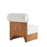 Modern Boucle Lounge Chair with Solid Wood Frame and Rolled Backrest, Soft and Durable Boucle N767P256409B