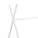 Metal Twin Size House Platform Bed with Triangle Structure, White WF307193AAK