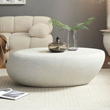 43.31''Fiberglass Elliptical Coffee Table for Living Room Vintage Table,Matte Rocks Table front of W2582P195218