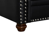 Living Room Sofa Single Seat Chair with Wood Leg Black Faux Leather W1097125450