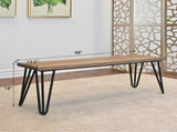 Aryven Industrial Wood Dining Bench, Rustic Dark Pine Finish T2574P164623