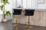 COOLMORE Swivel Bar Stools Set of 2 Adjustable Counter Height Chairs with Footrest for Kitchen, W1539103098