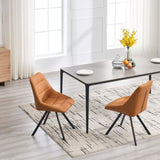 Dining Chair,Thickened fabric chairs with metal legs Set of 2,Brown W1249P243513