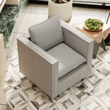 Decorative chair, comfortable gray single sofa chair, soft breathable seat cushion, soft cushion W1727P237735