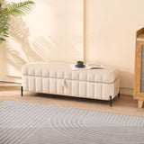 49.21" Wide Upholstered Velvet Storage Soft Bench Footstool Ottoman End of Bed with Metal Legs, Foot W3118P272642