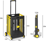 ZNTS 55L Foldable Rolling Cart with Wheels, Portable Updated Utility Tools Rolling Crate w/ Telescopic W2181P162548
