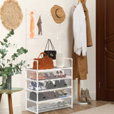 5-Tier Dustproof Entryway Hall Tree Coat Rack Shoe Rack With 8 Removable Hooks Freestanding Shoe 71189357