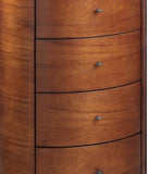 Walnut Finish 1pc Chest of Five Drawers Marble Top Ball Bearing Glides Bedroom Furniture B01146546