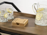 (3 pack)Natural Bamboo Coaster 4 Pack Set, 4.52 x 4.52 x 1.65 inch 44742923