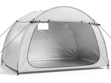 6.8x4.9FT Light Gray Arched Bicycle Storage Shed, 210D PU Silver Coated Oxford, Black Fiberglass Rod 88024507