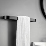 Towel Ring Matte Black, Bath Hand Towel Square Ring Thicken Space Aluminum Round Towel Holder for 44084731