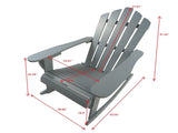 Reclining Wooden Outdoor Rocking Adirondack chair,walnut W49591475
