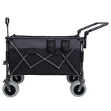 Multi-Functional Push-Pull Folding Wagon Cart with Rotating Handle & 9"x4" Tires for Camping & W2932P317114