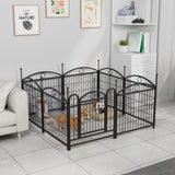 ZNTS Dog Playpen Indoor 24 inch 8 Panels Metal Dog Pen Pet Dog Fence Outdoor Exercise Pen with Doors, W368P233996