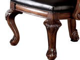 Black and Cherry Solid Back Arm Chairs with Nailhead Trim B062P189079