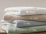 3-Piece Full/Queen Cotton Embroidered Quilt Set,Blue B035P408345