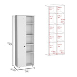 Hoyt Kitchen Pantry Storage Cabinet With and Five Interior and Exterior Shelves B200P173177