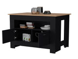 Black 2-Door Kitchen Island B062P175038