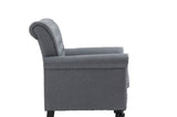 ZNTS Mid-Century Modern Accent, Linen Armchair w/Tufted Back/Wood Legs, Upholstered Lounge Arm W133354606