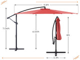 10FT Patio Umbrellas, 8 Ribs, UV Protection for Pool Garden Backyard Market, Red 14845783