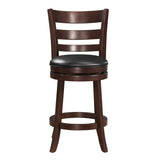 360-Degree Swivel Counter Height Chair Dark Cherry Finish Comfortable Footrest Solid Wood Dining B011P220994
