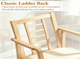 Heavy-Duty Solid Wood Rocking Chair, Ergonomic Accent Armchair with Breathable Ladder Back for 95738735