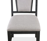 2pc Contemporary Dining Side Chair Upholstered Padded Seat Back Gray Finish Wooden Furniture Dining B011P146013