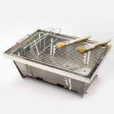 Folded portable BBQ outdoor charcoal barbecue set for picnic patio camping W853P220596