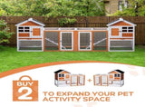 Wooden Rabbit Hutch Outdoor Chicken Coop Indoor Bunny Cage with Run, Guinea Pig House Pet House with 89109545