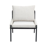 Modern Accent Lounge Chair with Braided Upholstery and Metal Frame, Comfortable Armchair for Living W2215P252349