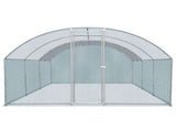 19.7x9.8x6.5ft Large Metal Chicken Coop with Run, Walk-in Poultry Cage with Waterproof Cover & Arc 16128601