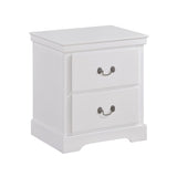 1pc Classic Traditional 2 Drawers Nightstand White Finish Bedroom Furniture Wooden Bedside Table B011P286897