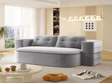 78.7" Modern 2-in-1 Foldable Sofa with Functional Blanket and 2 Soft Pillows,Comfortable Plush W3219P317385