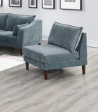 Beautiful Mineral Color Armless Chair Morgan Fabric 1pc Chair Soft Cushion Wood Legs Living Room B011P278579