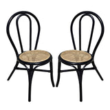 ZNTS Set of 2, 15.5x20.5x35.5" Black Rattan Dining Chair W2078P251032