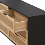 51.18"6-Drawers Rattan Storage Cabinet Rattan Drawer with White Drawer Slides,for Bedroom,Living W757P162761