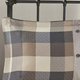 7 Piece Herringbone Comforter Set Neutral Queen B03597190