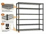 6 Tiers Storage Shelves Load 2100LBS, Metal Shelving Wire Metal Shelving Unit Shelves for Storage W5386P445553
