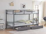 Twin Over Twin Convertible Bunk Bed with 2 Storage Drawers, Metal Bunk Bed Can 58532352